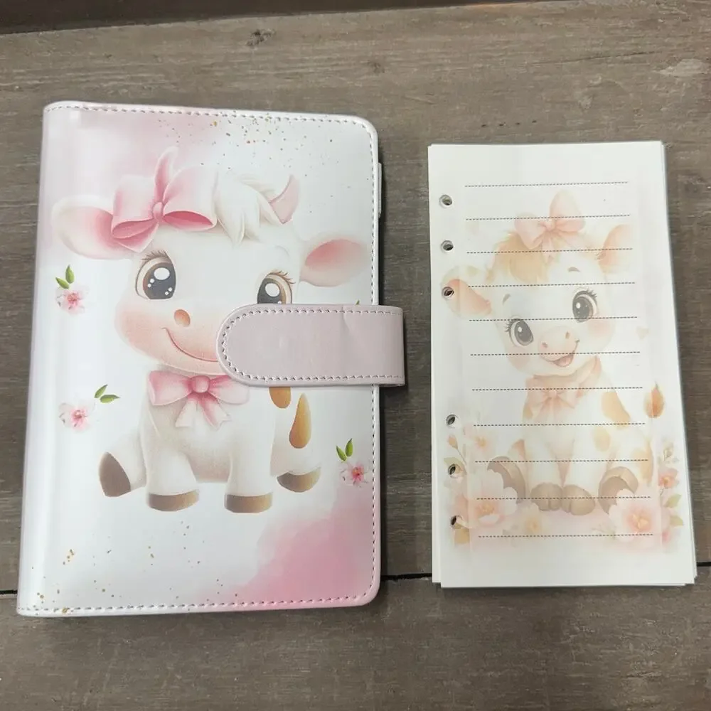 Cute Cow A6 6 Ring Binder & Matching Paper